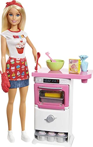 Barbie FHP57 - Barbie-Puppe mit Backofen und aufgehendem Gebäck, Spielzeug ab 3 Jahren*