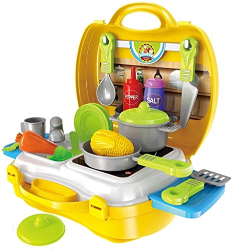 Brigamo to go im Koffer Spielzeugset, Spielzeug Küche Kinderküche Set*